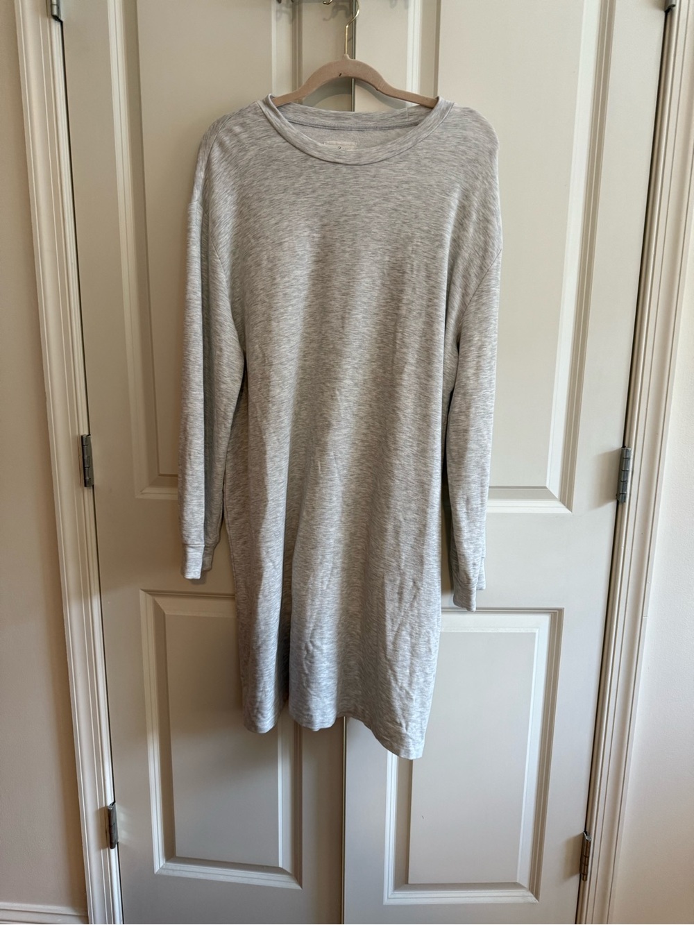 Lou & Grey Heather Light Gray Crewneck Sweater Dress
